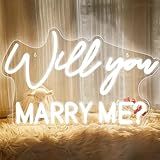 Will You Marry Me Sign, Led Neon Marry Me Light Up Letters for Proposal Wedding Party Decor Valentines Day Girlfriend Engagement Bridal Shower Present