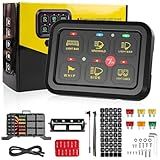 6 Gang Switch Panel with Electronic Relays, Universal Circuit Control Relay System, with Automatic Dimmable On-Off LED Switch