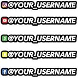 Personalized Social Media Username Stickers - Custom Name Decals for Cars (3 Stickers)