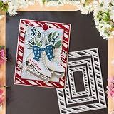 Metal Cutting Die for Scrapbooking - Cut Stencils for DIY Scrapbook Photo Album Decorative Paper Card, Card Making Supplies & Crafting Die Cut (Three Squares 5.5 x 4.3 in)