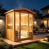 Traditional Steam Sauna 3-4 Person Outdoor Indoor Home Spa Sauna 6KW Heater