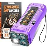 Zahawei Dog Bark Deterrent Devices, Anti Barking Device 3X Ultrasonic Bark Control Device 50ft Range, Rechargeable & Safe Dog Training Tool for Quiet Walks and Peaceful Homes