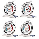 4 Pack Refrigerator Freezer Thermometer Large Dial Analog Thermometer