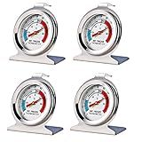 4 Pack Refrigerator Freezer Thermometer Large Dial Analog Thermometer