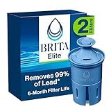 Brita Filter Replacements for Water Pitchers and Dispensers, Elite, NSF Certified to Remove 99% of Lead, 2 Count, Blue