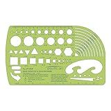 Pacific Arc - Survey & Civil Engineer Template - Drawing Aid Stencil for Professional or School Work - Size 3.87 x 6.5 inch