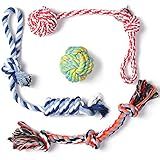 Fida Dog Rope Toys 4 Pack, Puppy Teething Sturdy Cotton Chew Tug Ropes Indoor/Outdoor, Exercise Interactive Tug O'War Toys Set for Boredom Small-Meidum Dogs