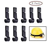 Helmet Clips for Headlamp,Headlight Hook on Narrow-Edged Hardhat Safety Cap(8pack)