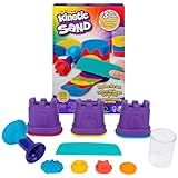 Kinetic Sand, Rainbow Mix Set with 3 Colors of Kinetic Sand (13.5oz) and 6 Tools, Play Sand Sensory Toys for Kids Ages 3 and up
