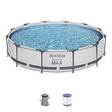 Bestway Steel Pro MAX Above Ground Swimming Pool (12' x 30") | Round Outdoor Backyard Family Pool with Tritech® Puncture-Resistant Liner | Easy Setup | Includes Filter Pump for Clean, Clear Water