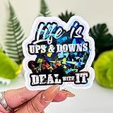 3 Pcs Life is Ups and Downs Day Trader Stock & Forex Trading Sticker Day Trader Forex Trading Chart Stock Trading Accessories Stickers Gift Laptop Bottle Phone Car Helmet Hard Hat Gifts 3" (F1 HO)