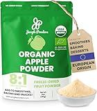 Jungle Powders Organic Apple Powder 5 Ounce Bag Apple Extract for Baking, Smoothies, Seasoning - Organic Freeze Dried Apples Powder Unsweetened Dehydrated Whole Fruit with Peel Concentrate Flavoring