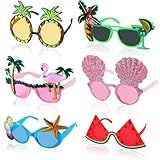 Stegosaurus 6 Pairs Novelty Party Sunglasses, Funny Luau Party Sunglasses Hawaiian Tropical Glasses Beach Themed Party Supplies Decoration