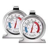 2 Pack Refrigerator Thermometer, 30-30°C/20-80°F, Classic Fridge Thermometer Large Dial with Red Indicator Thermometer for Freezer Refrigerator Cooler