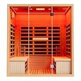 Albott Infrared Sauna 4 Person, Infrared Saunas for Home & Gym, Low EMF 2145W/110V/20A Canadian Hemlock Wood Dry Sauna with 10 Carbon Panels, 7-Color Light Therapy, Ambient Light Strips & Bluetooth