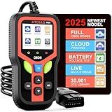 2025 Upgraded OBD2 Scanner Diagnostic Tool, Check Engine Lights and Clear Vehicle Trouble Codes with Professional Battery Start Test, Cloud Printing Enhanced Car Scanner for All Vehicles Since 1996
