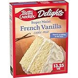 Betty Crocker Delights Super Moist French Vanilla Cake Mix, Holiday Baking, 13.25 oz
