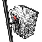 CXWXC E-Scooter Front Basket with Handle, Quick-Release Handlebar Bracket Detachable Scooter Basket for E-Scooters, Folding & Kick Scooters