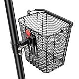 CXWXC Scooter Basket with Handle- Quick Release Front Bike Basket for E-Scooters - Bicycle Baskets with Fixed Bracket Fits Folding Bikes, Kick and Knee Scooters