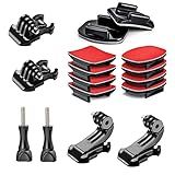 Helmet Adhesive Sticky Mounts and Buckle and Thumb Screws Accessory Kit,Compatible with GoPro Hero13 12 11 10 9 8 Max Go Pro 7 6 5 4 3 3+ 2018 Session Fusion Insta360 DJI Osmo AKASO APEMAN