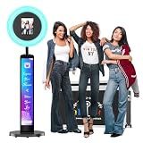 JIYANG Photo Booth Machine Compatible with Any Ipad,ChackTok PhotoBooth VIP Member,Free Custom Logo,Software APP Control Ring Light,Perfect for Wedding,Parties and Birthday