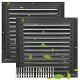TIHCXNY Black Matt (2 Pack 10" x 10" inch) Wall Vents Attic Vents Metal Shed Vents with Screens Square Vents Exterior Door Loft Garage Ceiling Enhanced Louver Ventilation Grille