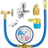 R134a Refrigerator Charging Hose Kit-AC Recharge Hose Kit to Refrigerator with 1 Pack of BPV31 Bullet Piercing Tap Valve,1pcs R134a Self-Sealing Adapter, for Home Fridge Refrigerant System (Style 1)