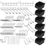 Ultimate 121-Piece Pegboard Hooks Set, Pegboard Accessories with Metal Hooks, Durable Peg Board Organizer Accessories, Pegboard Bins, Peg Board Tool Utility Hooks