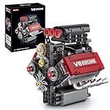 WINGIFT V8 Engine Building Set,V8 Engine Model kit That Run,Build Your Own STEM Mini V8 Model Engine Kit with Battery and Motor,8-Cylinder Car Engine Building Engineering Toys for Kids Adults(478PCS)
