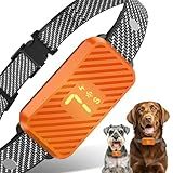 KJKZO Dog Bark Collar for Large Medium Small Dogs, Effective No-Bark Collar, Smart Barking Collar, Rechargeable Bark Collar with 7 Sensitivity, 3 Modes, Waterproof, Orange