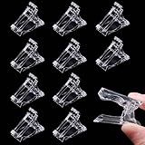 ZBX 10Pcs Nail Tips Clip Clear Transparent Nail Clips for Quick Building Polygel nail forms for polygel Finger Nail Extension UV LED Builder Clamps Manicure Nail Art Tool