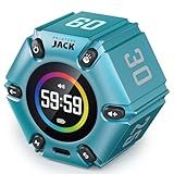 Pomodoro Timer, Magnetic Visual Timer with Flip Countdown, Silent & Alarm, Tools for Anyone, Cube Digital Timer for for Work, Kitchen Cooking, Study, 3/5/10/25/30/60min & Custom Countdown - Turquoise