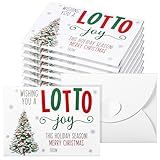 TecUnite 30 Pcs Christmas Lottery Ticket Envelopes with Heart-Shaped Clasp Wishing You a Lotto Gift Card Holders for Christmas Party Favor Supplies Scratch Off Cards Lottery Ticket (Xmas Tree)