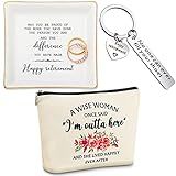 Weewooday Retirement Gifts for Women Retirement Jewelry Tray Makeup Bag Keyring Retirement Gift for Coworkers(Classic)