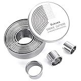12 Pieces Round Cookie Biscuit Cutter Set,Graduated Circle Pastry Cutters,18/8 Stainless Steel Cookie Cutters and Donut Cutter Ring Molds