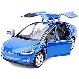 gidoyi Toy Car Model x, Pull Back Car Toys Alloy Vehicles with Lights and Sound 1:32 Scale Model Car (Blue)