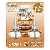 Glade PlugIns Refills Air Freshener Starter Kit, Scented and Essential Oils for Home and Bathroom, Cookie Caramel Rush, 0.67 Fl Oz, 1 Warmer + 1 Refill