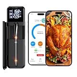 Wireless Smart Meat Thermometer Digital, Bluetooth, for Grill & Oven, Black | ±0.5°F Accuracy, Up to 1000ft Wireless Connection, IPX7 Waterproof, Bluetooth 5.4, Smart Display, for BBQ/Oven/Smoke/Grill