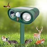 2025 Solar Ultrasonic Animal Repellent, Cat Repellent Outdoor with Motion Sensor,Sound and LED Flashing,Waterproof Deer Repeller,Squirrel Repellent for Dog Bird Patio Yard Lawn Light-Green