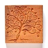 MKM Pottery Tools Stamps 4 Clay Large Square Decorative Stamp for Clay (Ssl-66 Tree of Love)