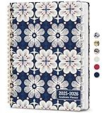 Planner 2025-2026, Academic Year Weekly and Monthly Calender Planner, July 2025 - June 2026, Spiral Bound School Planning Tool, Perfect for Teacher, Student, Women & Men - A5 (6.3" x 8.5"), Navy Bloom