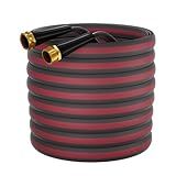 Haeteir 100ft Non-Expanding Garden Hose with 8-Layer Latex Core, Lightweight & Kink-Free, Flexible Heavy Duty Water Hose for Lawn, Yard, Car Washing (3/4" Solid Brass Fittings, Crush-Resistant)