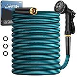Garden Hose 50ft, Non-Expanding Water Hose Ultra Lightweight, Kink-Free, Sturdy, Flexible, Abrasion Resistant Hose for Yard, Lawn, Outdoor, Marine and Camper