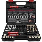Thread Repair Thread Chaser Tool Set - 49PCS Thread Cleaner Rethreading Master Kit Metric SAE Bolt Restorer File Nut Rethreader Automotive Wheel Stud Spark Plug Engine Standard Screw Threading UNC UNF