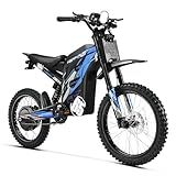 HAPPYRUN G300 Pro Electric Dirt Bike for Adults, 72V 30Ah Battery, 6500W Motor, 50 MPH Speed, 70 Mile Range, 350 Lbs Load Capacity, Hydraulic Brakes Black (Blue)