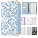 Server Books for Waitress, Faux Leather Server Book with Zipper Pocket, Cute Serving Book with Pen Holder Fits Servers Apron