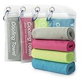 YESLIFE 4 Pack Cooling Towel 40"x12", Gym Towels for Men and Women, Soft Breathable Workout Towels for Yoga, Running, Sport, & More (Blue, Grey, Green, Pink)
