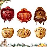 Holiday Mini Pie Molds for Baking, 2026 New Hand Pie Molds with Dough Presser, Apple Pie Mold Maker Set - Pumpkin Acorn Shapes Mini Pocket Pie Cutter for Halloween Christmas and Parties (3 Pcs-A)