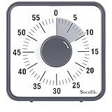 Secura Home 60-Minute Visual Timer, 7.5 Inch Oversize Countdown Timer Clock for Kids and Adults, Durable Mechanical Time Management Tool with Magnetic Backing (Grey)