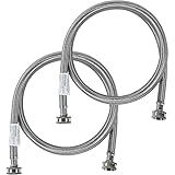 Certified Appliance Accessories Washing Machine Hoses (2 Pack), Hot and Cold Water Supply Lines, 4 Feet, PVC Core with Premium Braided Stainless Steel